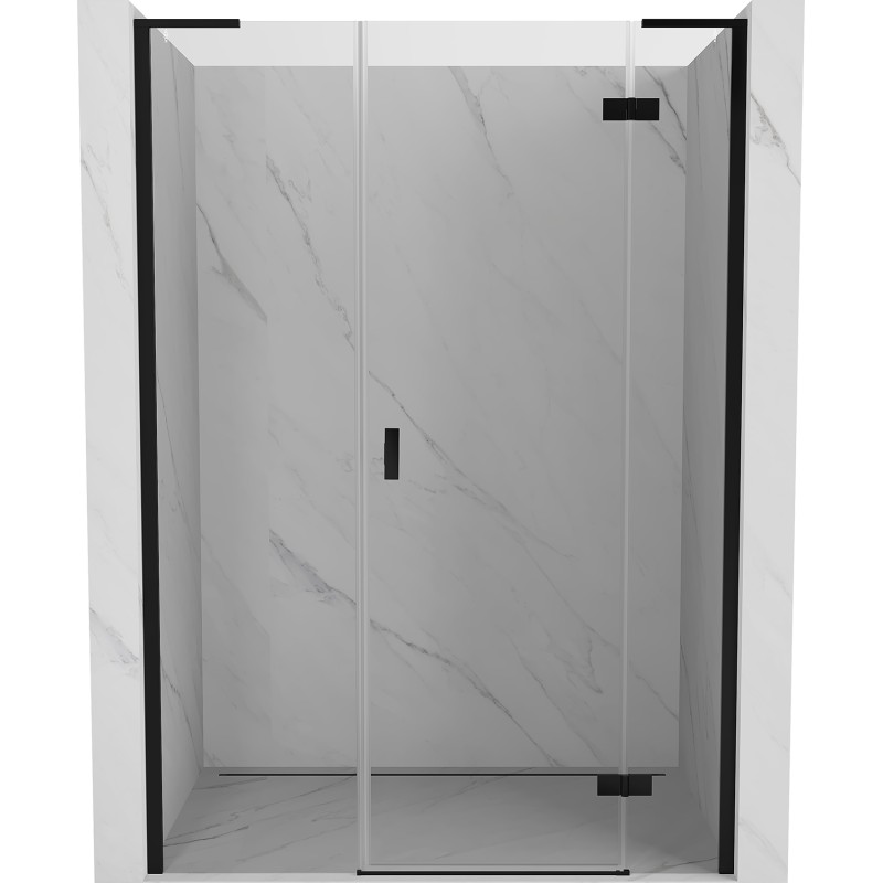 MEXEN/S - Mist-H L sprchové dvere krídlové pravé 130, transparent, čierna 8A5L-130-001-70-00-P