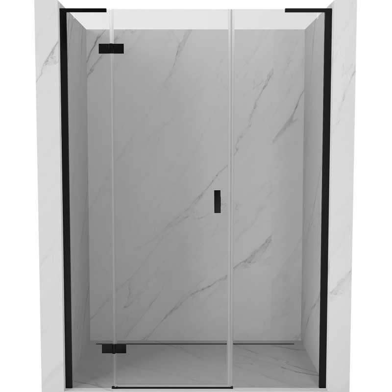 MEXEN/S - Mist-H L sprchové dvere krídlové ľavé 155, transparent, čierna 8A5L-155-001-70-00-L