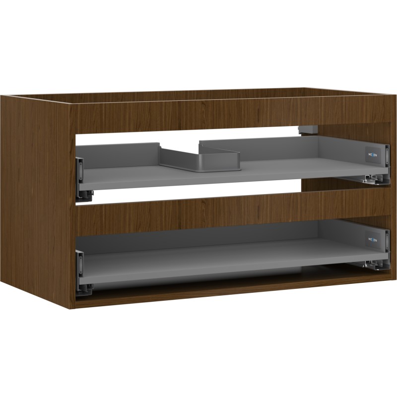 MEXEN - Box-A skrinka pre umývadlo 90, 2 zásuvky, orech 91AX0-0900-470-2-86