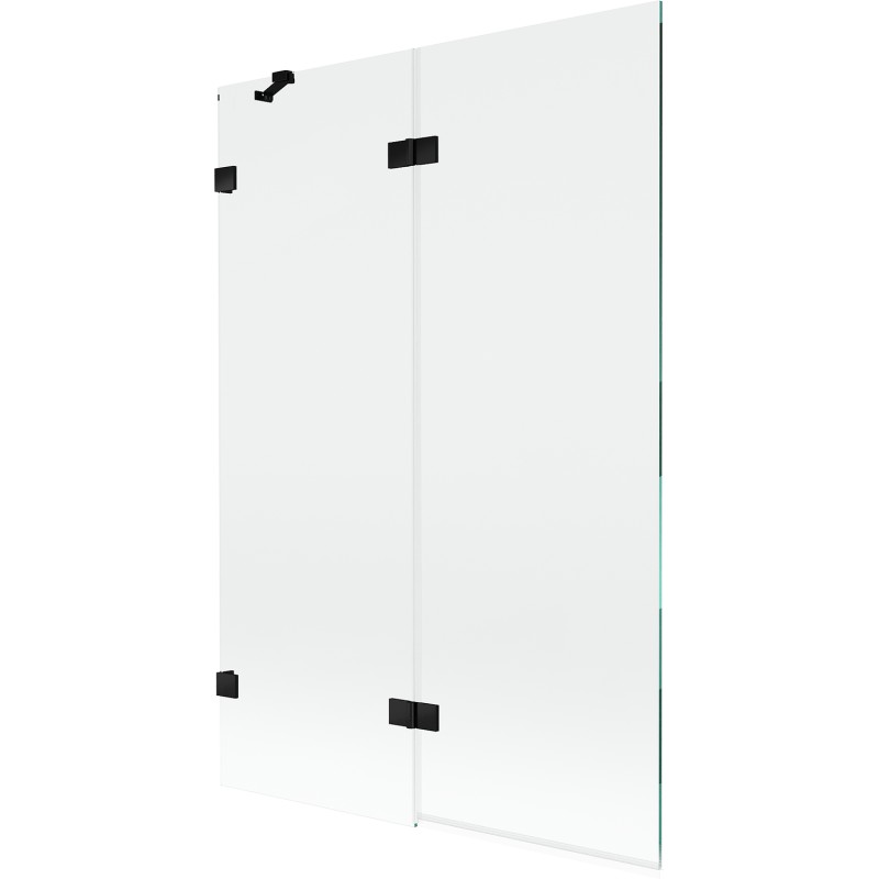 MEXEN/S - Lunar vaňová zástena 2-krídlová ľavá 120 x 150, transparent, čierna 897-120-100-70-00-L