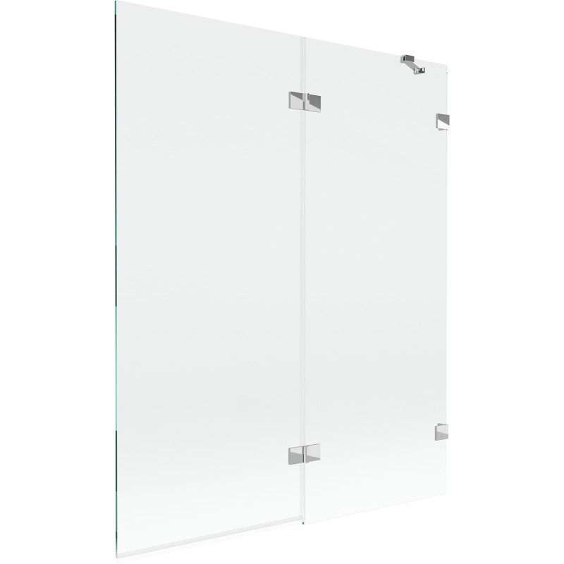 MEXEN/S - Lunar vaňová zástena 2-krídlová pravá 140 x 150, transparent, chróm 897-140-100-01-00-P