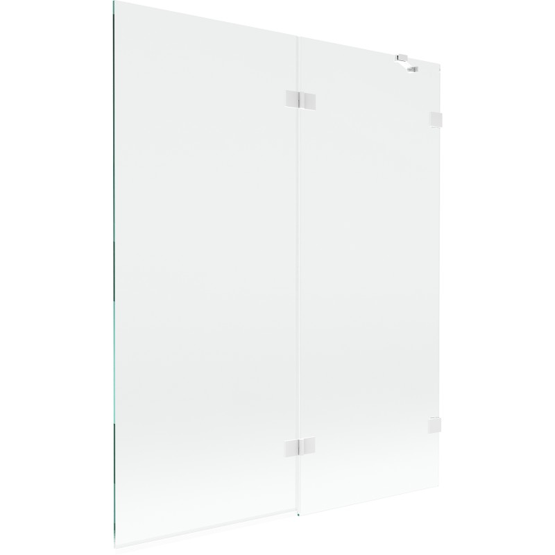 MEXEN/S - Lunar vaňová zástena 2-krídlová pravá 140 x 150, transparent, biela 897-140-100-20-00-P