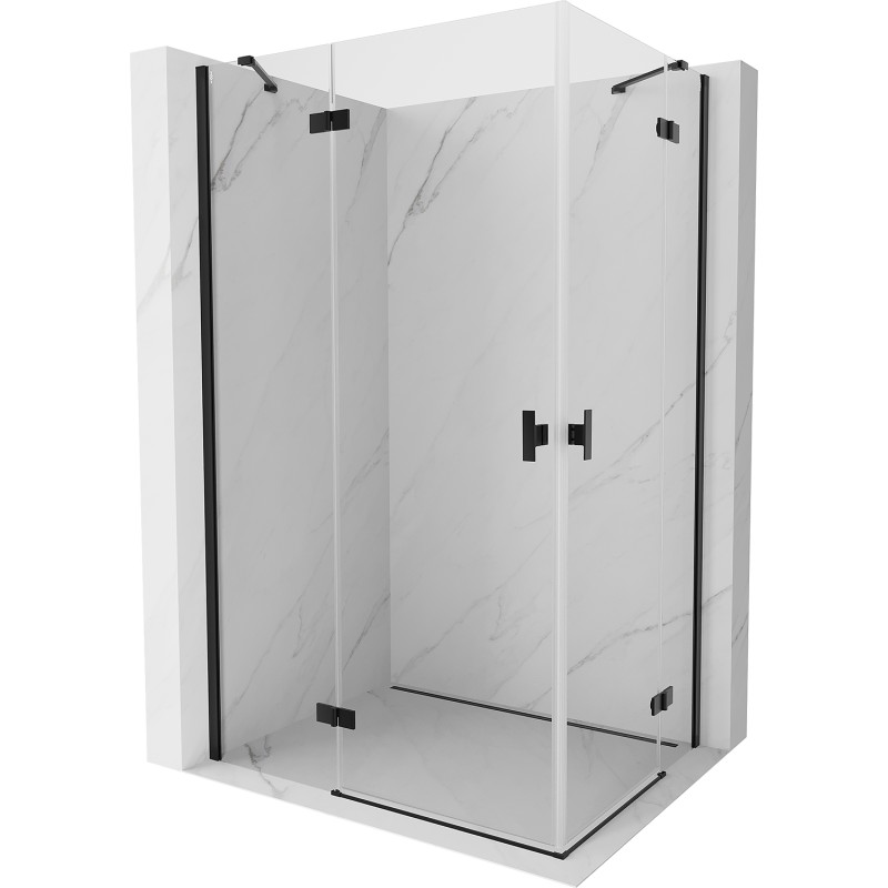 MEXEN/S - Mist H Duo sprchovací kút dvere krídlové 120 x 90, transparent, čierna 8A5-120L-090P-70-00