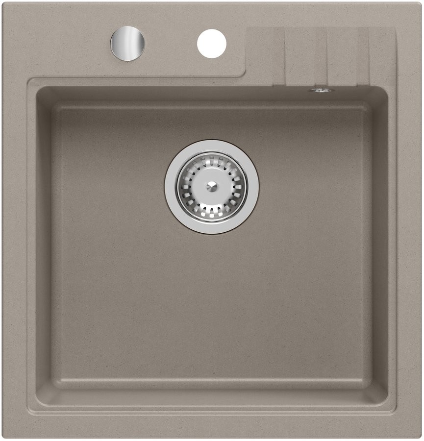 SAPHO SAPHO - Granitový vstavaný mono drez, 50x52cm, taupe GR1042