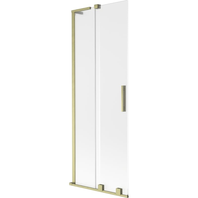 MEXEN/S - Velar L dvojkrídlová posuvná vaňová zástena 75 x 150, dekor, zlatá kartáčovaná 896-075-003-31-55