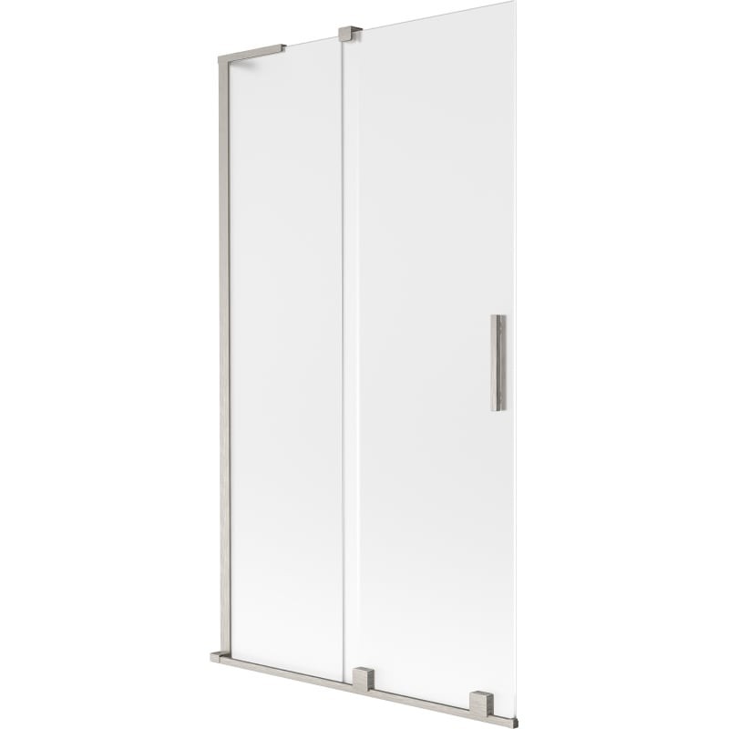 MEXEN/S - Velar L dvojkrídlová posuvná vaňová zástena 100 x 150, dekor, nikel kartáčovaný 896-100-003-31-97