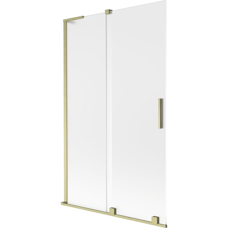 MEXEN/S - Velar L dvojkrídlová posuvná vaňová zástena 110 x 150, dekor, zlatá kartáčovaná 896-110-003-31-55