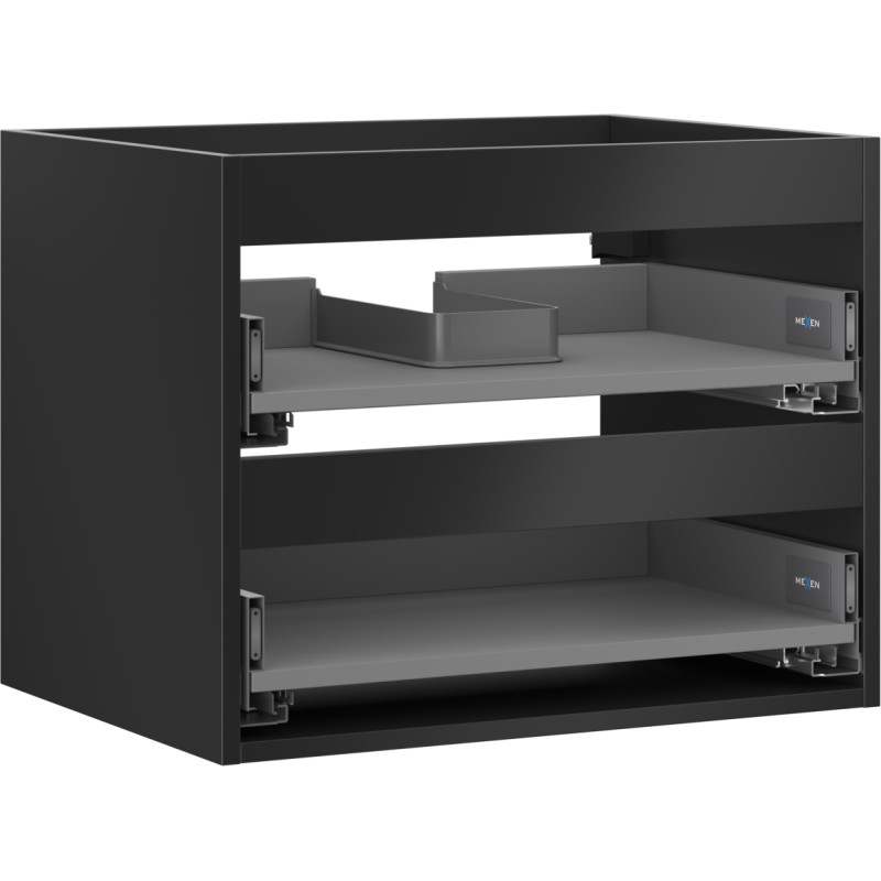 MEXEN - Box-A skrinka pre umývadlo 60, 2 zásuvky, čierna mat 91AX0-0600-470-2-71