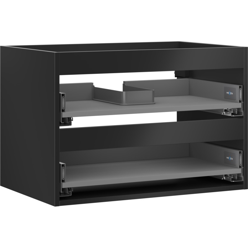 MEXEN - Box-A skrinka pre umývadlo 70, 2 zásuvky, čierna mat 91AX0-0700-470-2-71