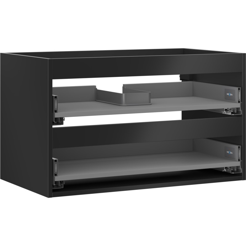 MEXEN - Box-A skrinka pre umývadlo 80, 2 zásuvky, čierna mat 91AX0-0800-470-2-71