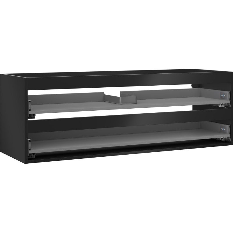 MEXEN - Box-A skrinka pre umývadlo 140, 2 zásuvky, čierna mat 91AX0-1400-470-2-71