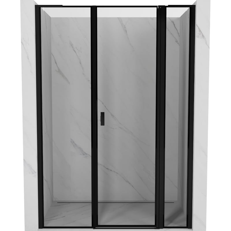 MEXEN/S - Mist L sprchové dvere krídlové pravé 145, čierny okraj, čierna 8A4L-145-001-70-70-P