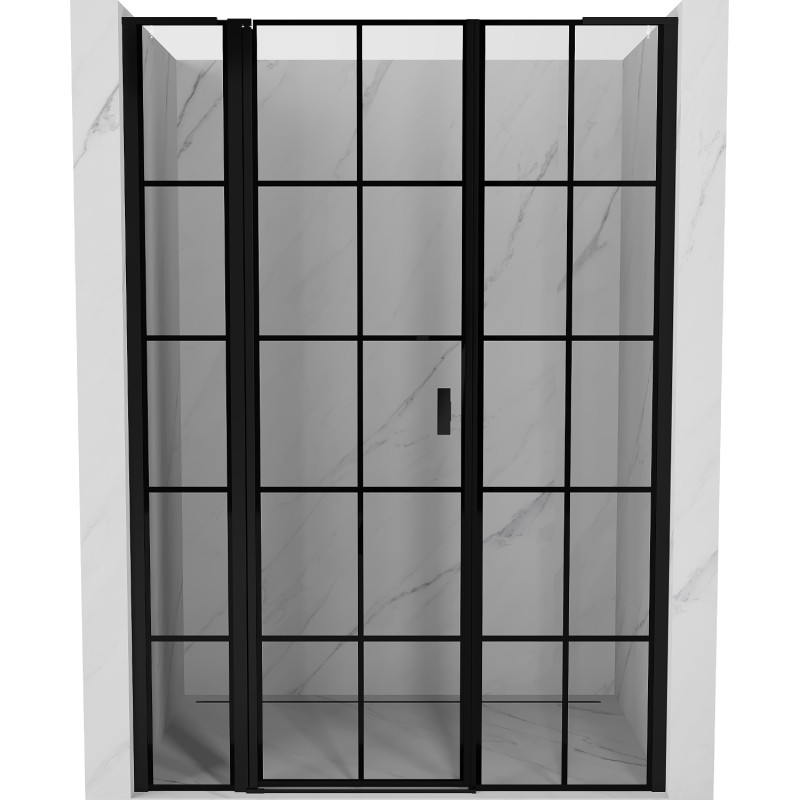 MEXEN/S - Mist L sprchové dvere krídlové ľavé 150, čierna dekor, čierna 8A4L-150-001-70-77-L