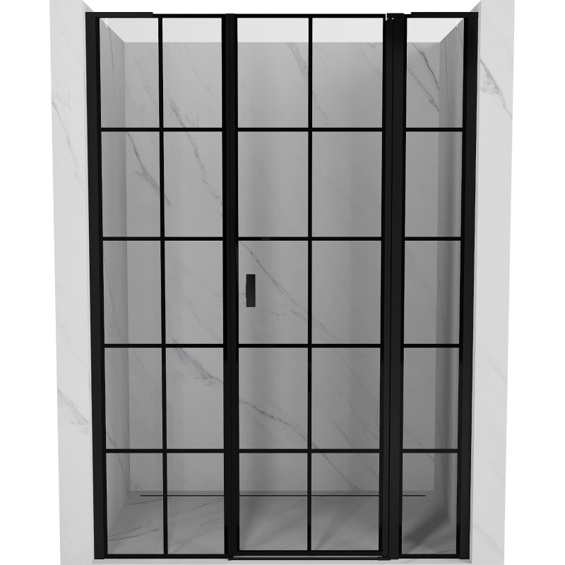 MEXEN/S - Mist L sprchové dvere krídlové pravé 150, čierna dekor, čierna 8A4L-150-001-70-77-P