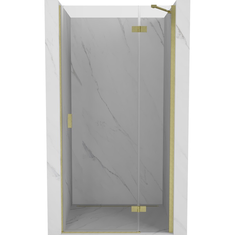 MEXEN/S - Mist-H sprchové dvere krídlové pravé 75, transparent, zlatá kartáčovaná 8A5-075-000-55-00-P