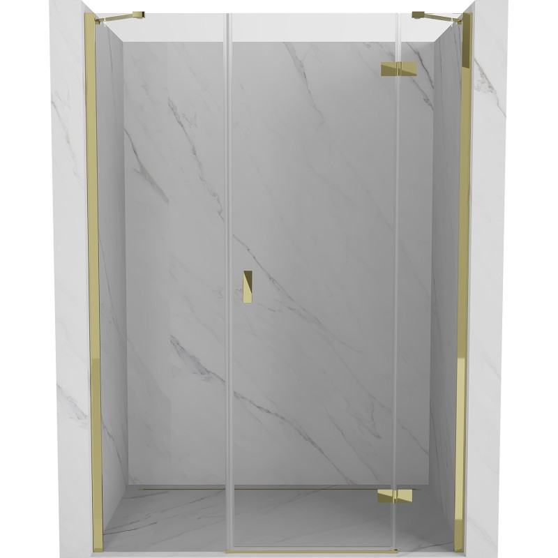 MEXEN/S - Mist-H sprchové dvere krídlové pravé 150, transparent, zlatá 8A5-150-001-50-00-P