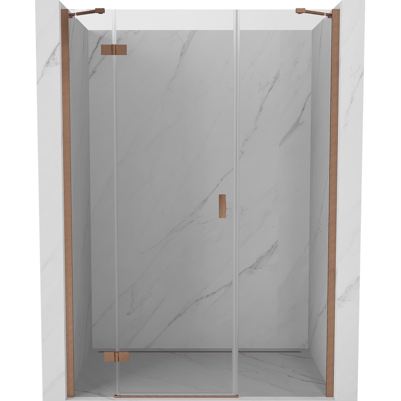 MEXEN/S - Mist-H sprchové dvere krídlové ľavé 150, transparent, meď kartáčovaná 8A5-150-001-65-00-L