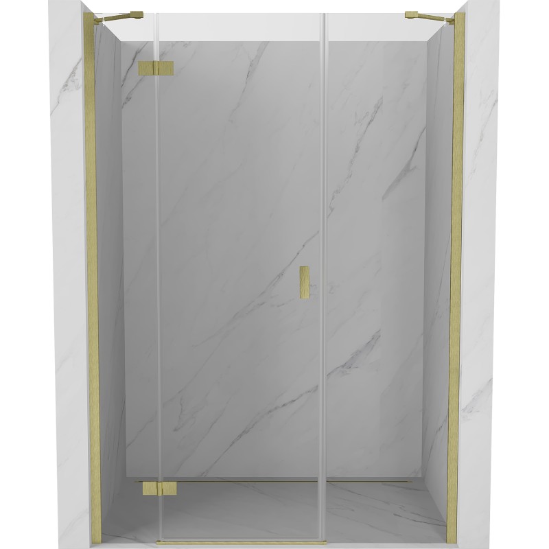 MEXEN/S - Mist-H sprchové dvere krídlové ľavé 155, transparent, zlatá kartáčovaná 8A5-155-001-55-00-L