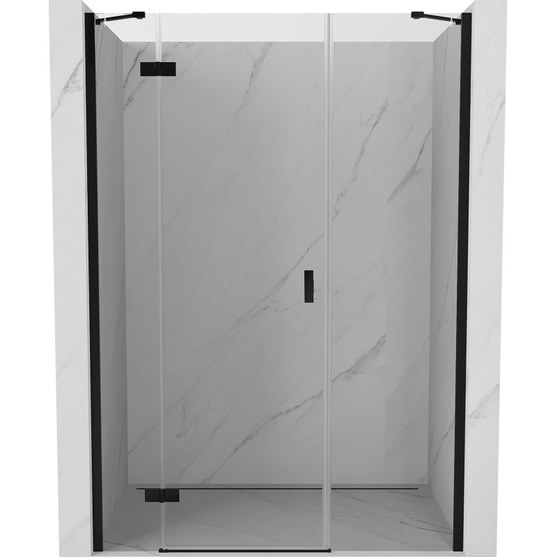 MEXEN/S - Mist-H sprchové dvere krídlové ľavé 155, transparent, čierna 8A5-155-001-70-00-L