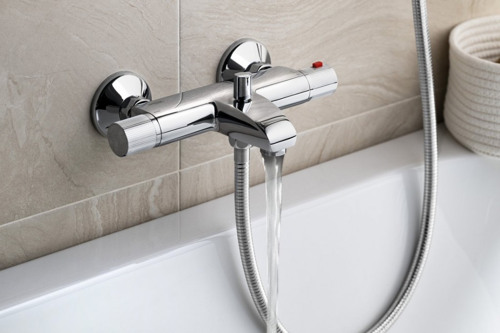 AQUALINE - ACTION nástenná vaňová termostatická batéria, chróm MB106