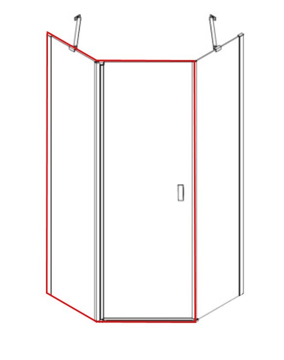 E-shop MEXEN - MIST dverná časť päťboká (d+s) 90x200 cm 6mm meď kartáčovaná, číra 8A8-090-000-65-00