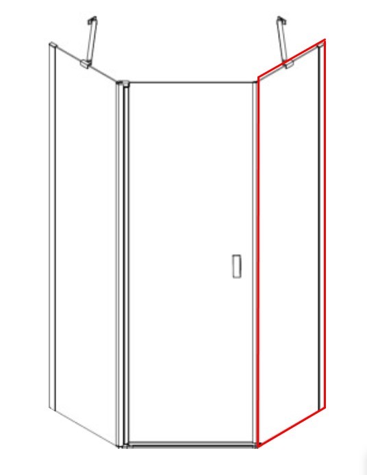 E-shop MEXEN - MIST dverná časť päťboká (s) 90x200 cm 6mm meď kartáčovaná, číra 8A8-000-090-65-00
