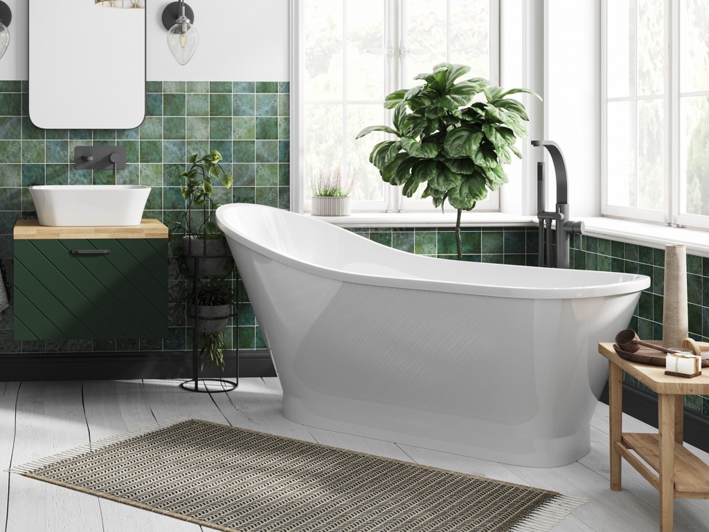 BESCO - Voľne stojaca vaňa GLORIA (PAOLO) - Farebnica - Biela, Rozmer vane - 160 × 70 cm VANPAO16W