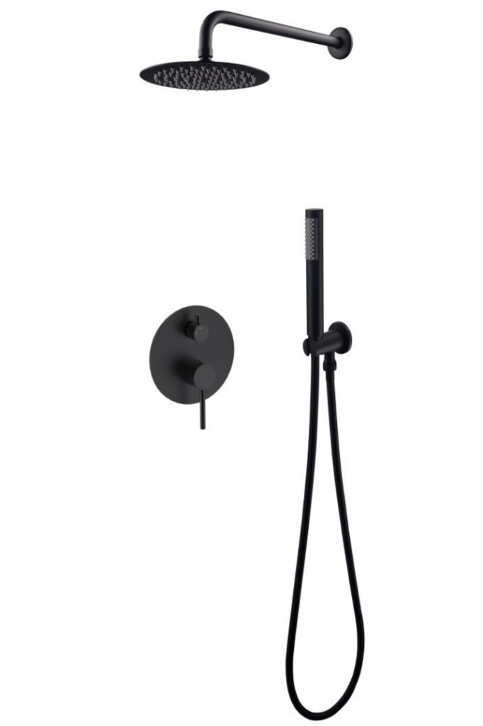 BESCO BESCO - Podomietkový sprchový set SLIM Decca / ILLUSION II - Radiátory - Farebné prevedenie HL - Čierna matná BABPDIIICZ
