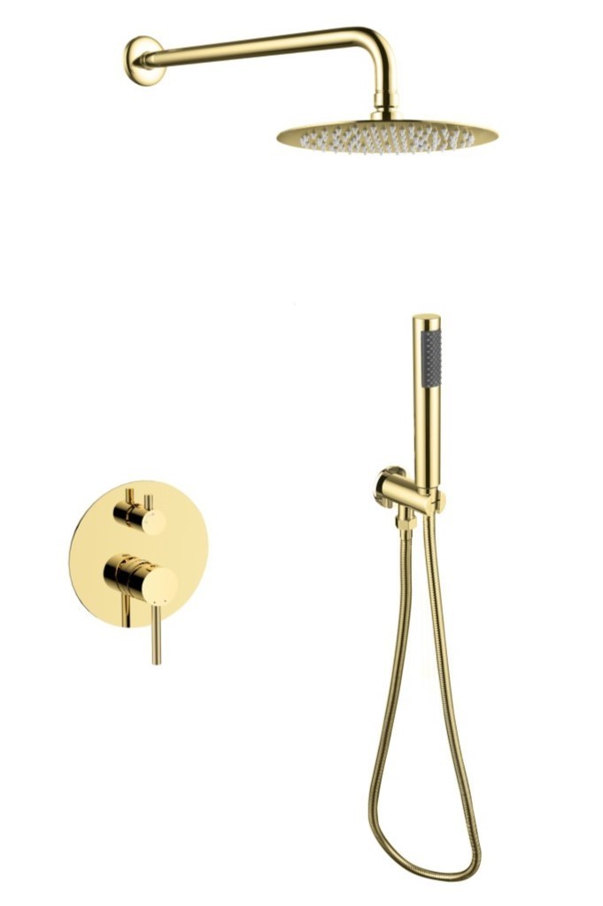 BESCO BESCO - Podomietkový sprchový set SLIM Decca / ILLUSION II Zlatá BABPDIIIZL