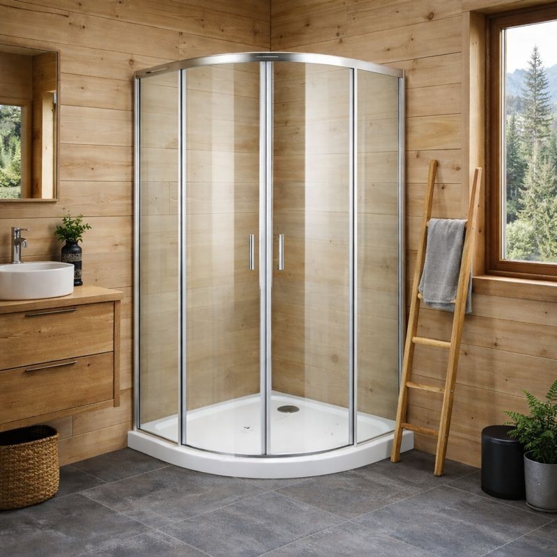 HOPA - Štvrťkruhový sprchovací kút s vaničkou BILBAO - Farba rámu zásteny - Hliník chróm, Rozmer A - 90 cm, Rozmer B - 90 cm, Smer zatváranie - Univerzálny Ľavé / Pravé, Výplň - Pear - 5 mm OLBBIL90CP