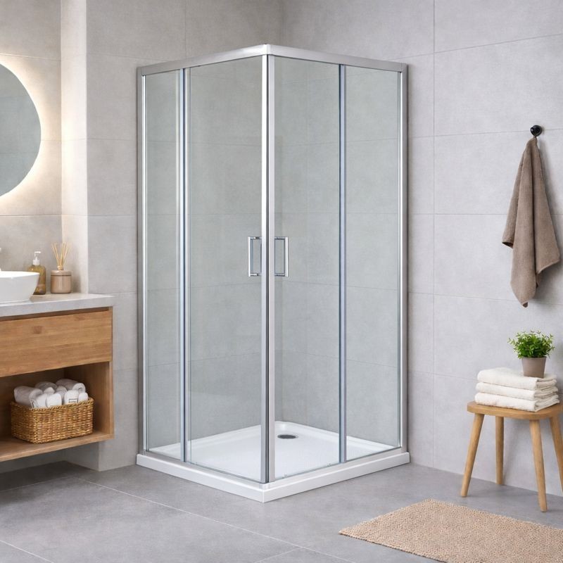 HOPA - Sprchovací kút BARCELONA PLUS QUADRATO - FARBA rámu - Chróm / Leštený hliník (ALU), Rozmer A - 80, Rozmer B - 80, Smer zatvárania - Univerzálne Ľavé / Pravé, Výplň - Grape bezpečnostné sklo - 5 / 6 mm (OLBBAR80CGB