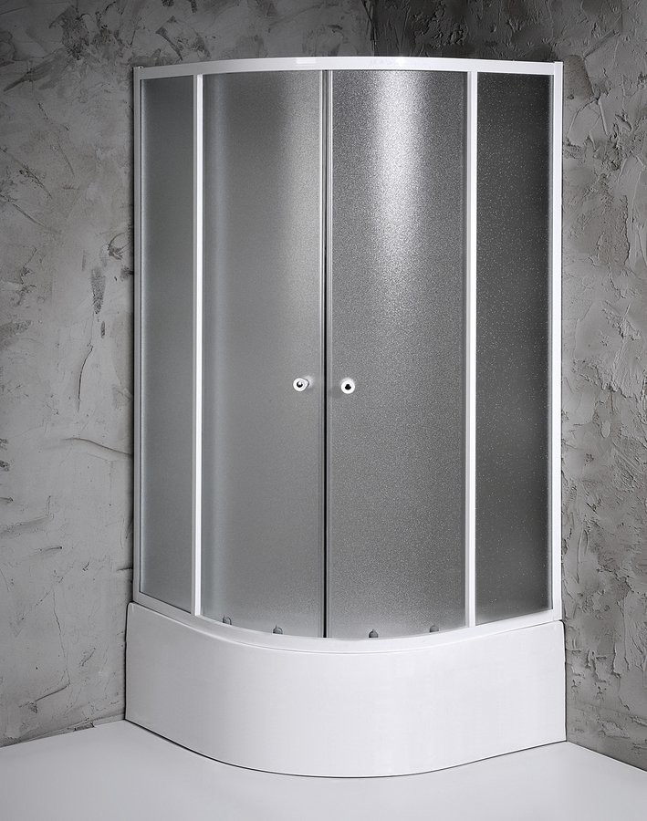 AQUALINE - ARLEN štvrťkruhová sprchová zástena 800x800, sklo Brick BTR803