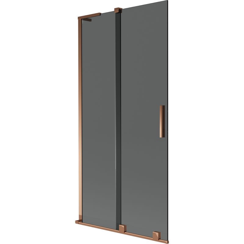 MEXEN/S - Velar L dvojkrídlová posuvná vaňová zástena 90 x 150, grafit, ružové zlato 896-090-003-41-60