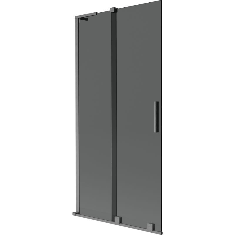 MEXEN/S - Velar L dvojkrídlová posuvná vaňová zástena 95 x 150, grafit, grafit kartáčovaná 896-095-003-41-66