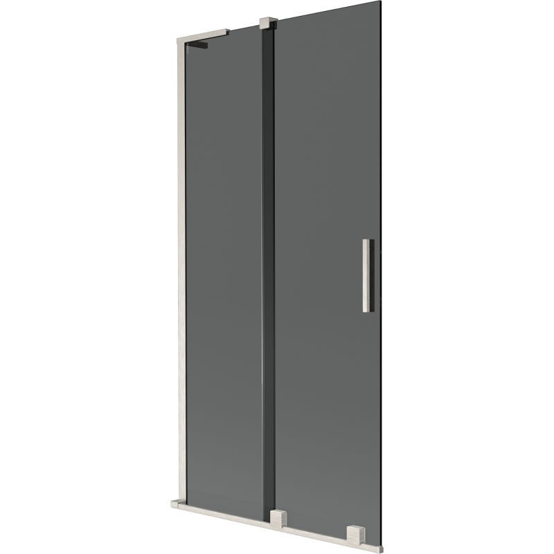 MEXEN/S - Velar L dvojkrídlová posuvná vaňová zástena 95 x 150, grafit, nikel kartáčovaný 896-095-003-41-97