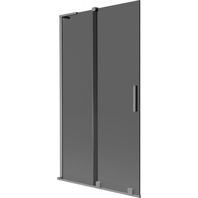 MEXEN/S - Velar L dvojkrídlová posuvná vaňová zástena 100 x 150, grafit, grafit metal 896-100-003-41-95