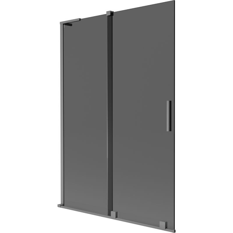 MEXEN/S - Velar L dvojkrídlová posuvná vaňová zástena 120 x 150, grafit, grafit metal 896-120-003-41-95