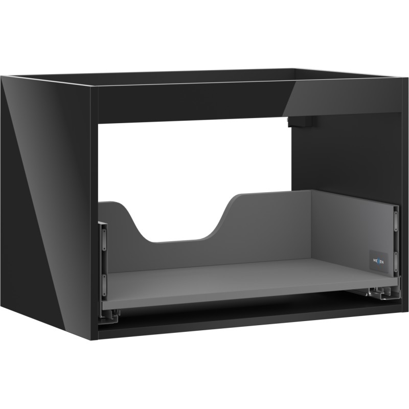 MEXEN - Box-A skrinka pre umývadlo 70, 1 šuplík, čierna lesk 91AX0-0700-470-1-70