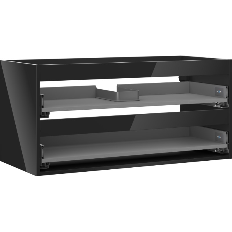 MEXEN - Box-A skrinka pre umývadlo 100, 2 zásuvky, čierna lesk 91AX0-1000-470-2-70