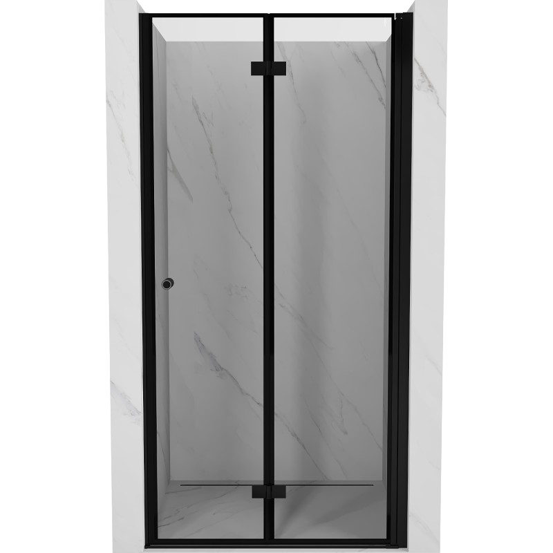 MEXEN - MIST dverná časť zalamovacia 60x200 cm 6mm čierna, okraj, pravé 8A6-060-000-70-70-P