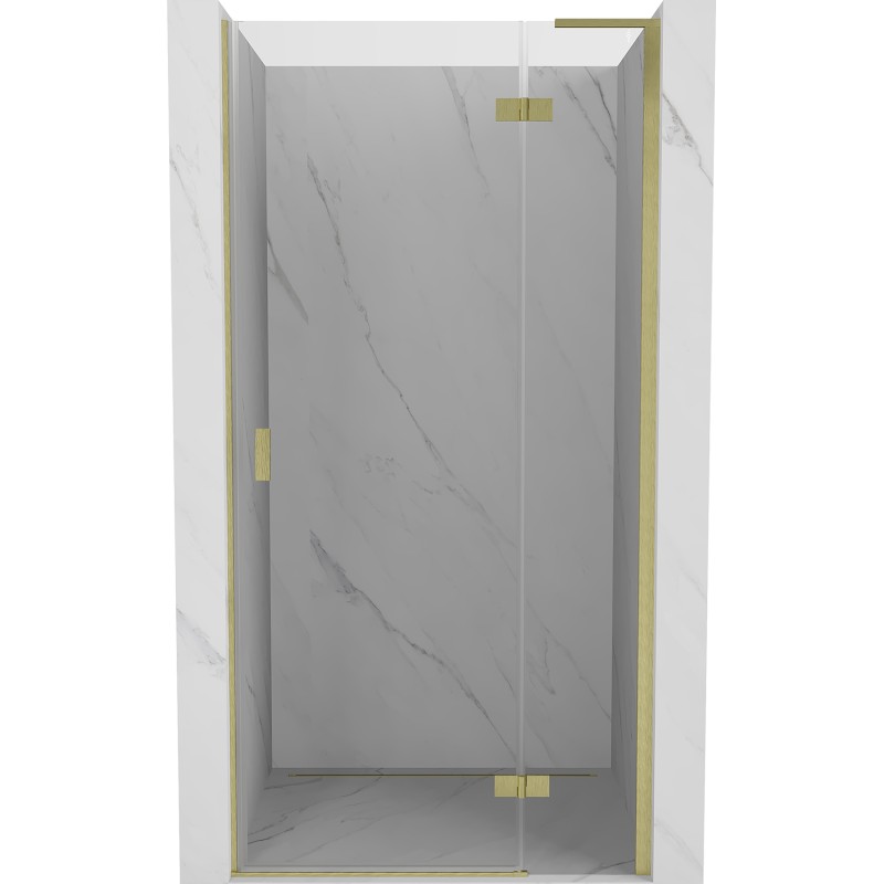 E-shop MEXEN/S - Mist-H L sprchové dvere krídlové pravé 120, transparent, zlatá kartáčovaná 8A5L-120-000-55-00-P