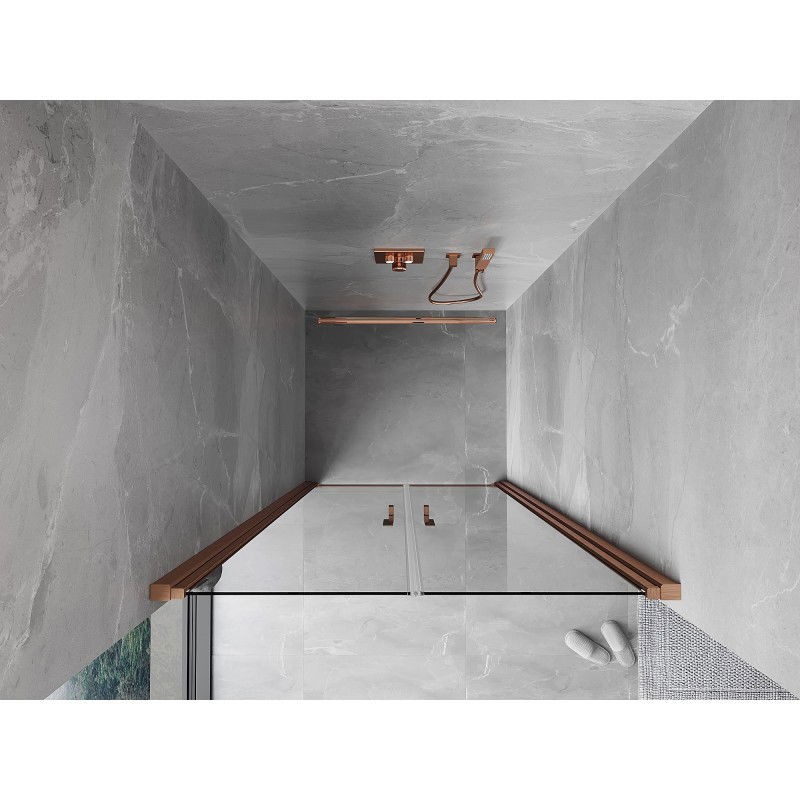 MEXEN - MIST dverná časť (d+d) 85x200 cm 6mm meď kartáčovaná, číra 8A7-085-000-65-00