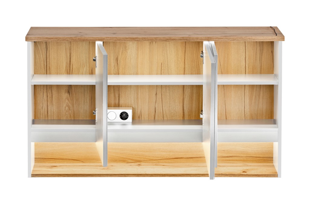 COMAD - Zrkadlová skrinka 120cm 3 dvierka BAHAMA WHITE 5907611648391