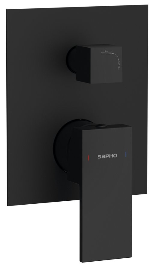 E-shop SAPHO - CUBEMIX podomietková sprchová batéria, 2 výstupy, čierna mat CM042B