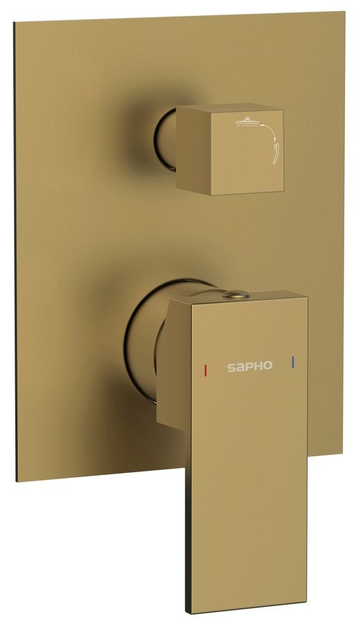E-shop SAPHO - CUBEMIX podomietková sprchová batéria, 2 výstupy, zlato mat CM042GB