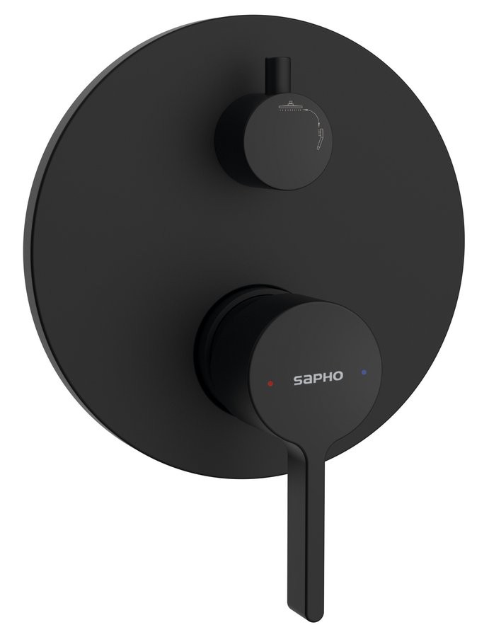 E-shop SAPHO - ICONIC podomietková sprchová batéria, 2 výstupy, čierna mat AF042B