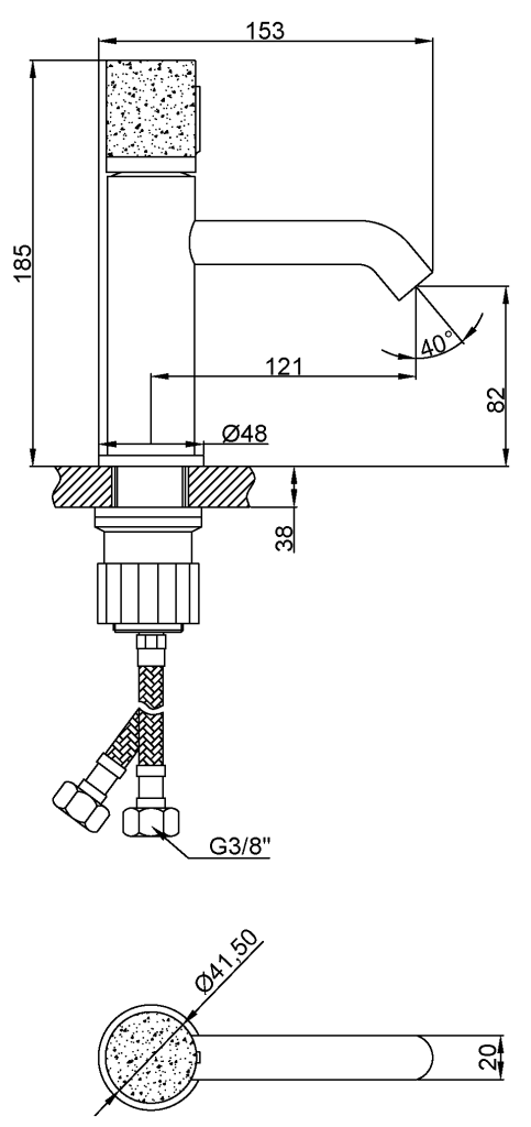 INVENA - Umývadlová batéria STONE PLUS chróm BU-P3-001-V