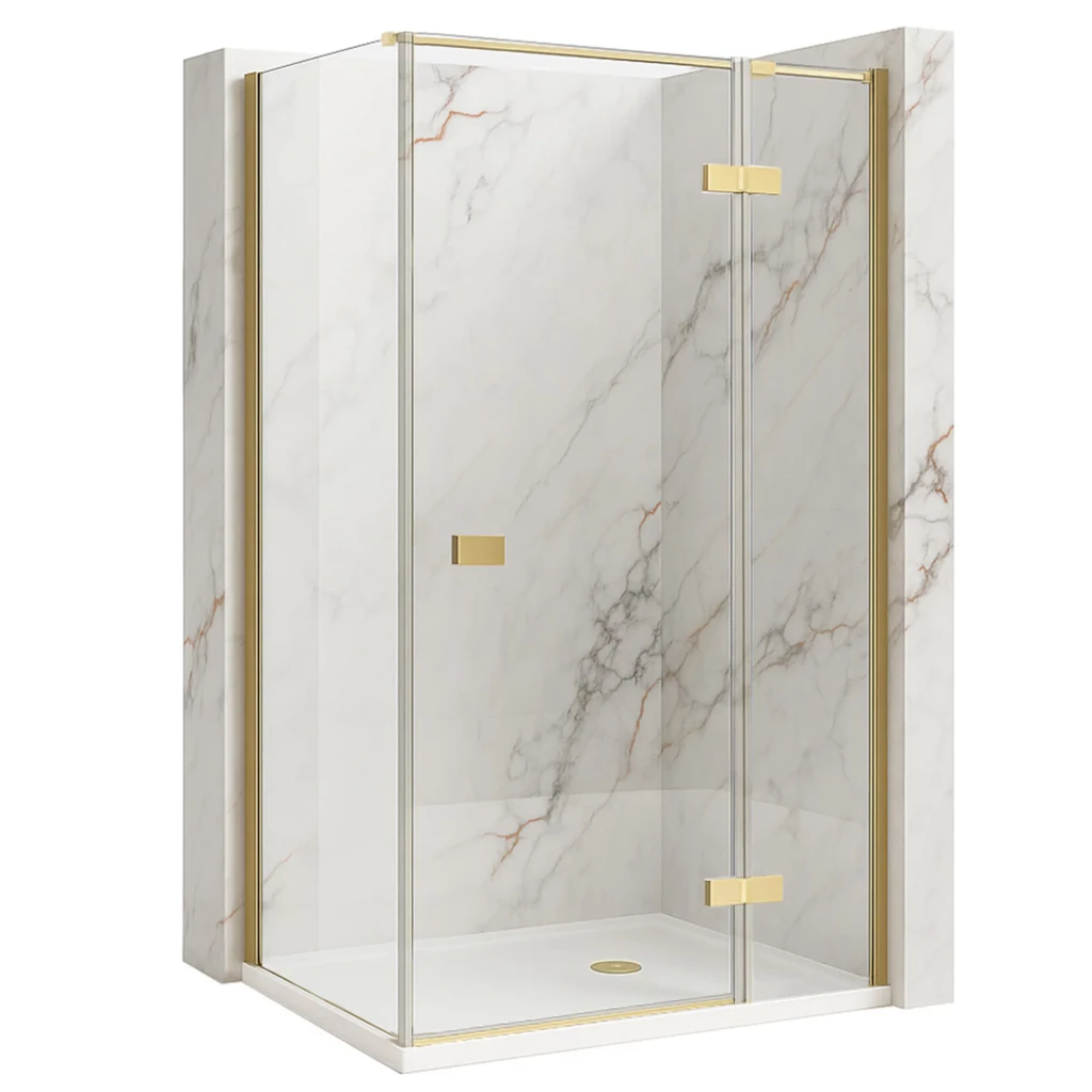 REA/S - Sprchovací kút Atlas 100x80 Brush Gold vpravo KPL-K4375