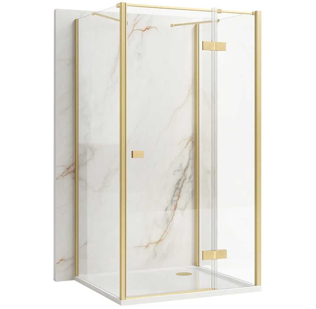 REA/S - Sprchovací kút Atlas 100x90 Brush Gold vpravo KPL-K4875