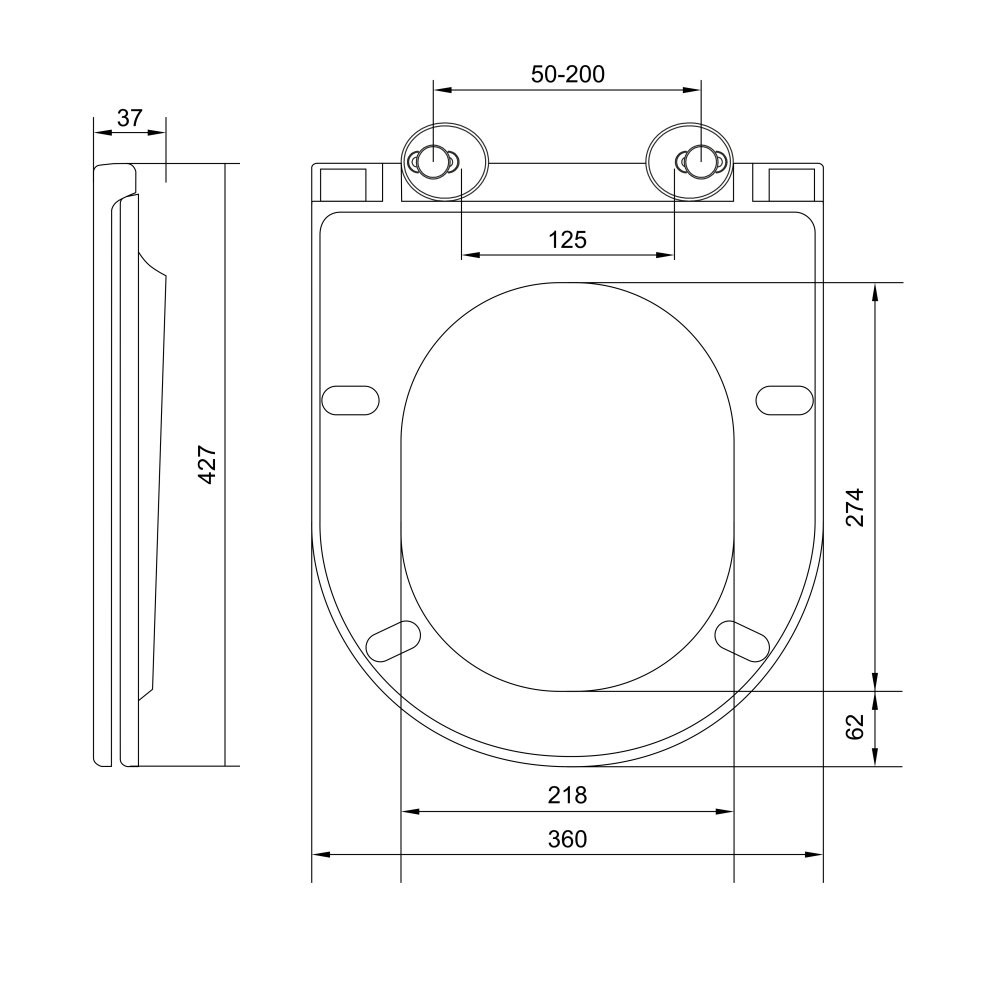 Mereo WC závesné kapotované, RIMLESS, 490x370x360, keramické, vr. sedátka CSS123 VSD82S